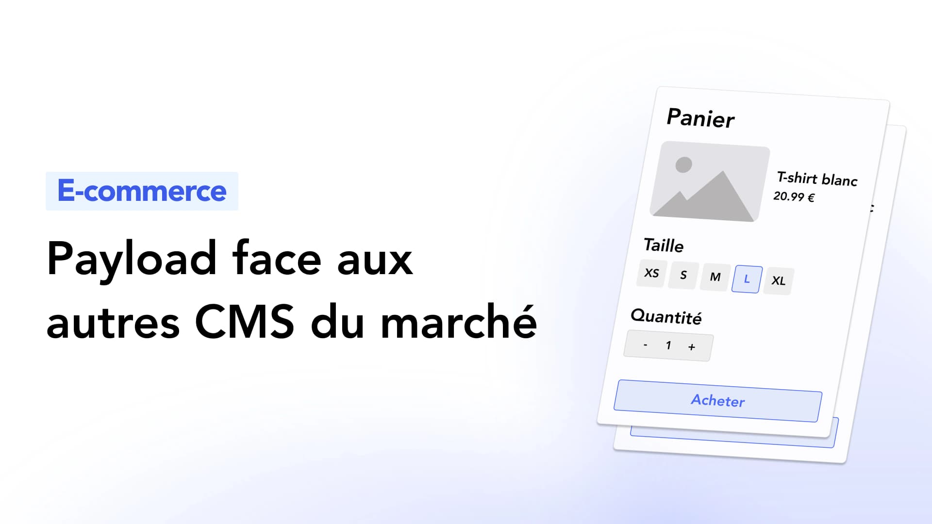 Illustration montrant Payload CMS avec exemple d'interface e-commerce de panier d'achat.